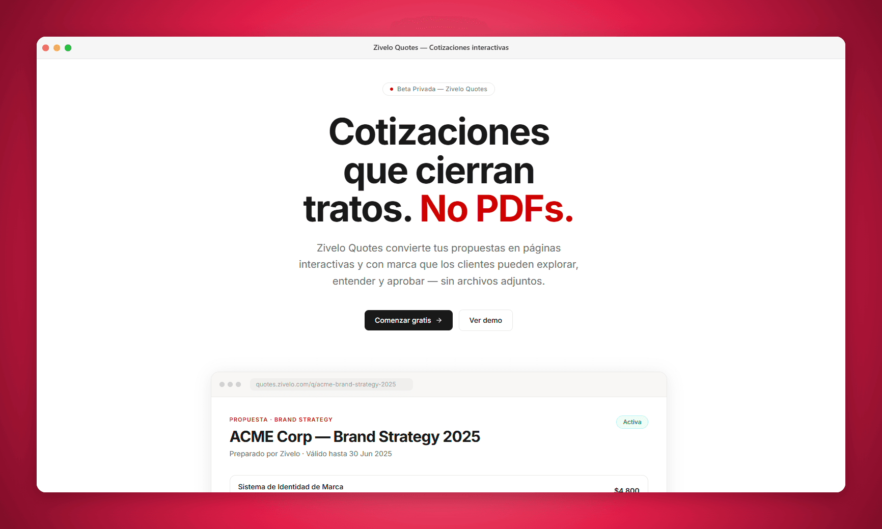 Captura de ZIVELO Quotes